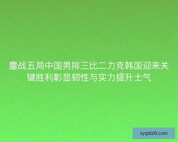 鏖战五局中国男排三比二力克韩国迎来关键胜利彰显韧性与实力提升士气
