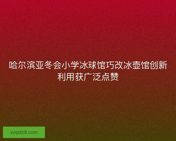 哈尔滨亚冬会小学冰球馆巧改冰壶馆创新利用获广泛点赞